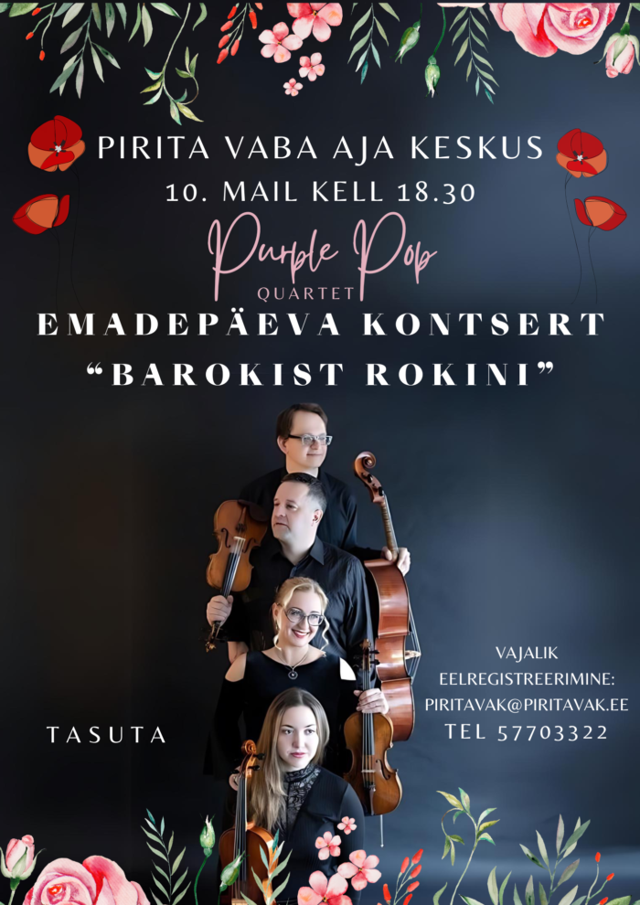 Tasuta emadepäeva kontsert – Purple Pop Quartet “Barokist rokini”